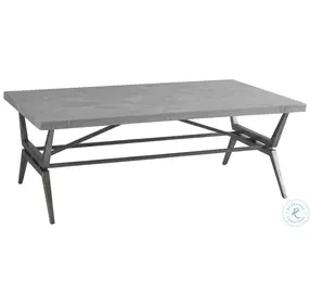 Signature Designs Gray Scagliola Stone And gunmetal Cirro Rectangular Occasional Table Set