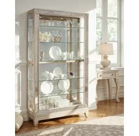 Platinum Side Entry Curio With Five Adjustable Shelves
