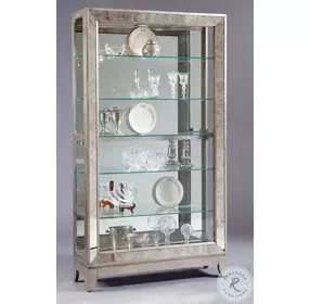 Platinum Side Entry Curio With Five Adjustable Shelves