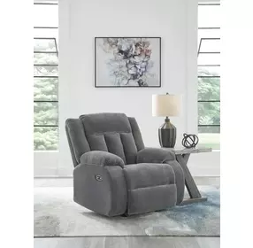 Greely Bend Steel Rocker Power Recliner with USB Charging