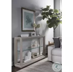 Signature Designs Gray Lacquered Linen Zeitgeist Console Table