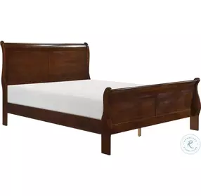 Mayville Brown Cherry Sleigh Bedroom Set