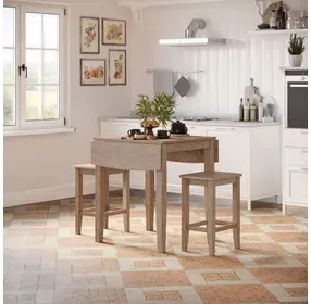 Eastern Tides Brushed Bisque 3 Piece Counter Height Dining Set