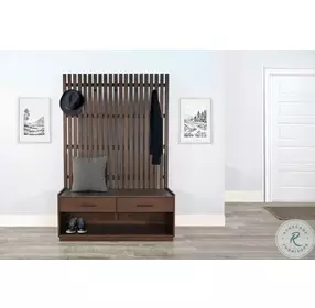 Eliza Haven Dark Brown 72" Hall Tree with Bench