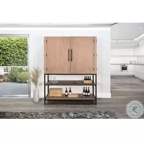 Maple Haze Natural Violet 4 Door Wine Bar Cabinet