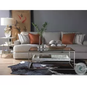 Signature Designs Champagne Foil And Capiz Shell Cumulus Capiz Triangular Tier Table