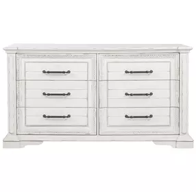 McKinney Vintage White 6 Drawer Dresser