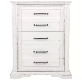 McKinney Vintage White 5 Drawer Chest