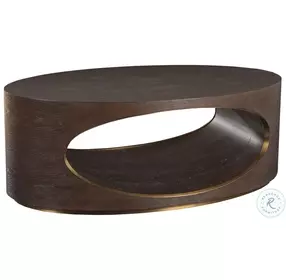 Verbatim Rich Brown Wire Brushed And Cerused Oval Occasional Table Set