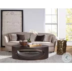Signature Designs Eletroformed Bronze Catalan Oval Drum Table