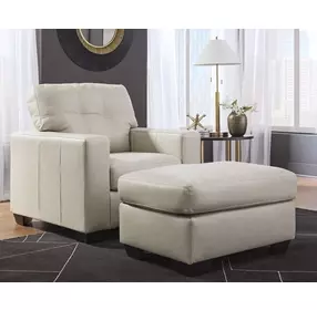 Santorine Bone Leather Ottoman