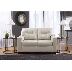 Santorine Bone Leather 62" Loveseat