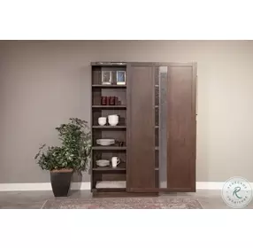 Cozy Luxe Dark Brown Sliding 2 Door Storage Cabinet
