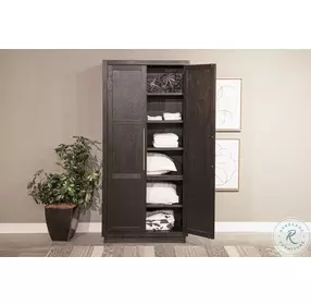 Rustic Refined Black 2 Door Storage Cabinet