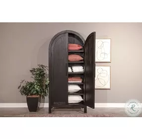 Golden Hearth Black 2 Door Arch Storage Cabinet