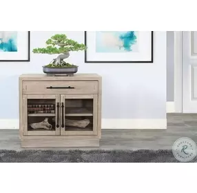 Mirelle Natural 2 Glass Door Storage Cabinet
