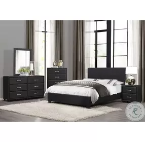 Lorenzi Black Full Upholstered Platform Bed