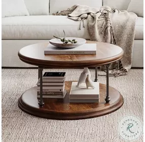 Larson Distressed Natural Brown 36" Round Cocktail Table