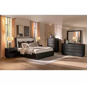 Leandro Burnished Black Rectangular Dresser Mirror
