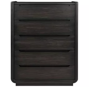 Leandro Burnished Black 5 Drawer Chest