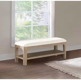 Solano Beige Upholstered Bed Bench