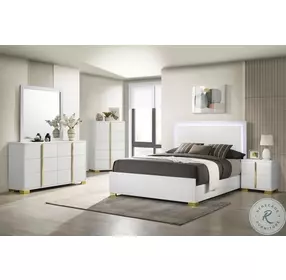 Marceline White Full Panel Bed