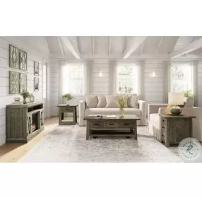 Telluride Driftwood Grey 60" TV Stand with Electric Fireplace