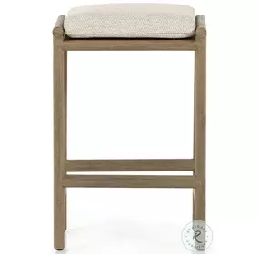 Kyla Washed Brown And Faye Sand Performance Fabric Outdoor Counter Height Stool