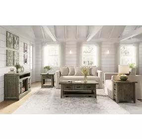 Telluride Driftwood Gray 60" Storage Console TV Stand with Electric Fireplace