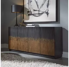Florentine Satin Espresso 4 Door Accent Cabinet