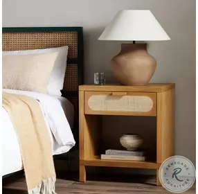 Allegra Natural Cane Nightstand