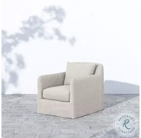 Dade Stone Grey Performance Fabric Outdoor Swivel Chair