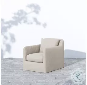 Dade Faye Sand Performance Fabric Outdoor Swivel Chair
