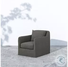 Dade Charcoal Performance Fabric Outdoor Swivel Chair