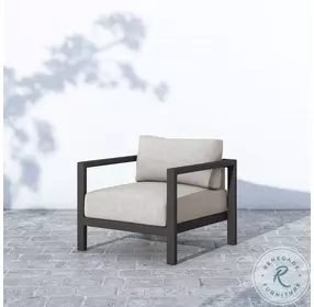 Sonoma Stone Grey Performance Fabric Outdoor Chair