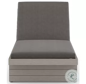 Leroy Charcoal And Weathered Grey Performance Fabric Outdoor Chaise
