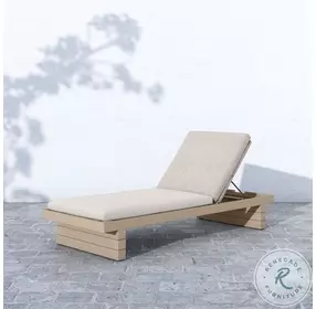 Leroy Stone Grey Bronze and Grey Rope Performance Fabric Outdoor Chaise