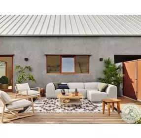 Gwen Faye Ash Performance Fabric Outdoor 4 Piece RAF Sectional