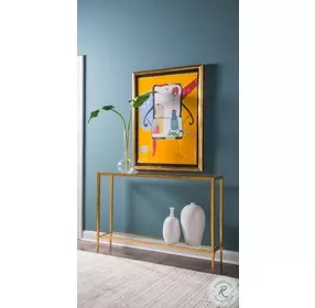 Metal Designs Gold Leaf Claret Console Table