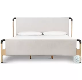 Harriett Gibson Wheat And Yucca Oak Solid King Upholstered Panel Bed