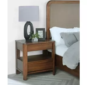 Maderia Walnut 2 Drawer Nightstand
