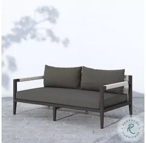 Sherwood Charcoal and Bronze Performance Fabric Outdoor 63" Sofa