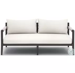Sherwood Natural Ivory And Bronze Performance Fabric Outdoor Loveseat