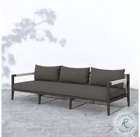 Sherwood Charcoal And Bronze Performance Fabric Outdoor 93" Sofa