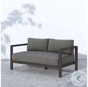 Sonoma Charcoal And Bronze Performance Fabric Outdoor Loveseat