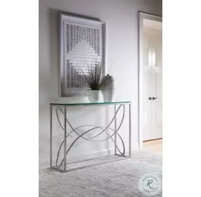 Metal Designs Silver Leaf Ellipse Console Table