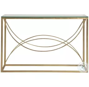 Metal Designs Gold Leaf Ellipse Console Table