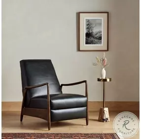 Braden Dakota Black Leather Recliner
