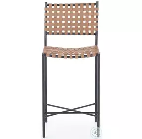 Garza Natural Leather Counter Height Stool