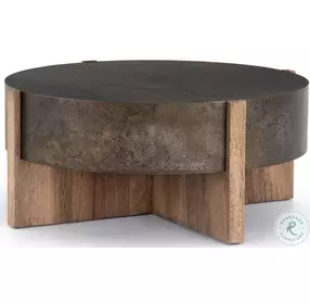 Bingham Distressed Iron And Rustic Oak Veneer Occasional Table Set